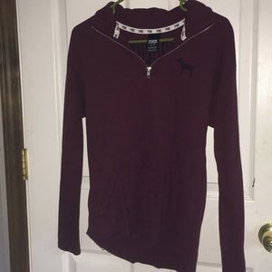 VS pink, quarter zip